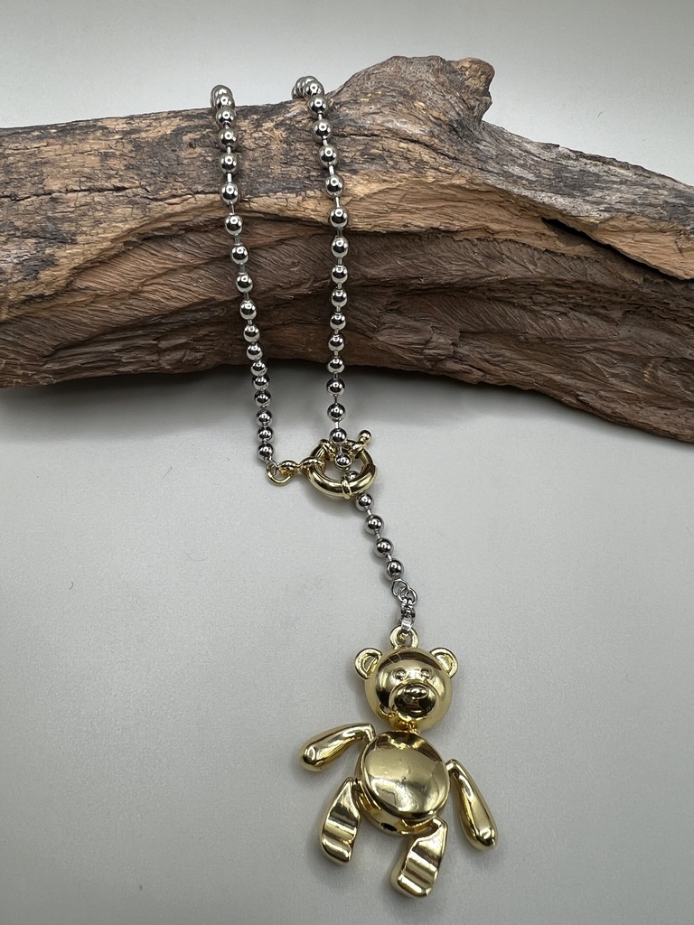 Cadena Bicolor gruesa Broche Dorado