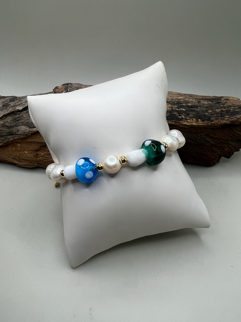 Pulsera Hongos & Perlas 