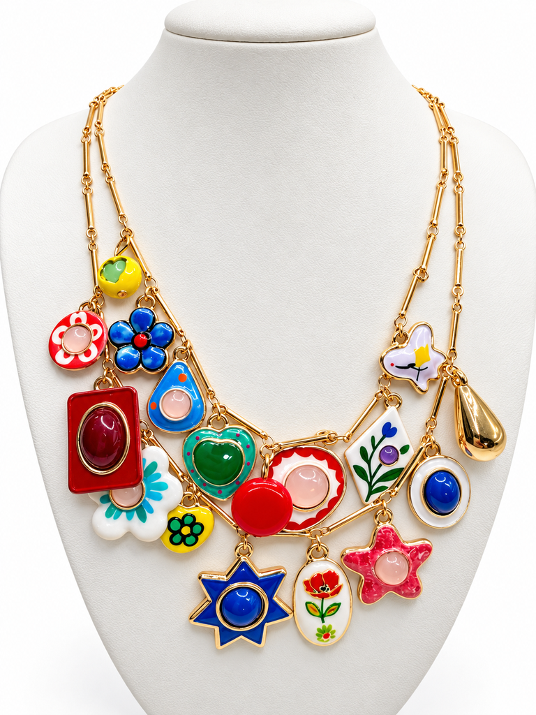 Collar Doble Charms  Largo 