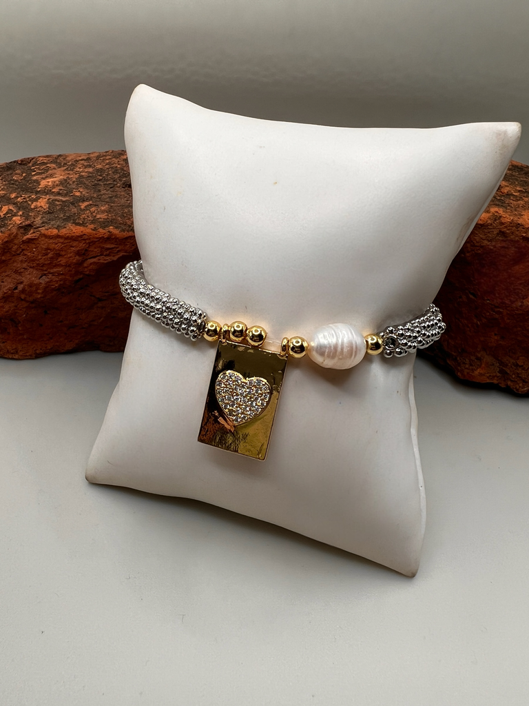 Pulsera Corazón Perla 