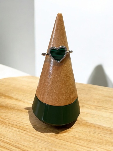 [D. 281] Anillo Corazón Verde 