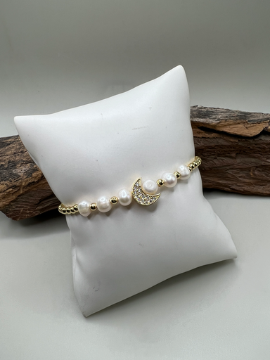 [D. 353] Pulsera Perlas con Luna 