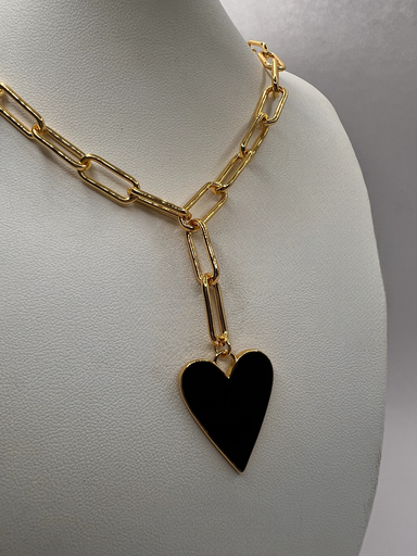 [D.81] Gruesa Dije Corazón Negro 