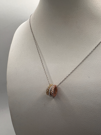 [D. 419] Cadena silver Tres colores 