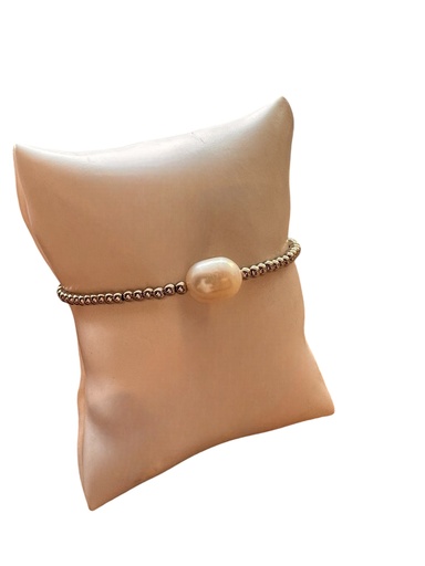 [D. 454] Pulsera Elástica Perla 