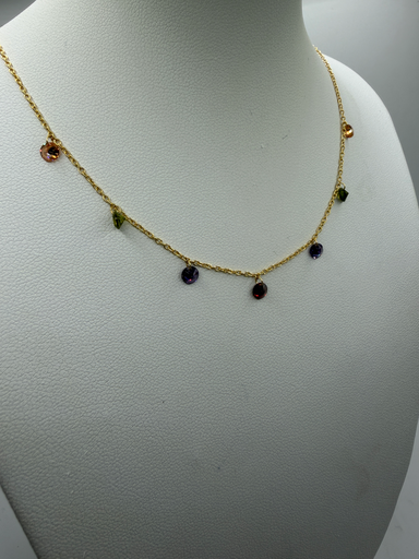 [P- 021] Choker Multi Colores De Zircones  