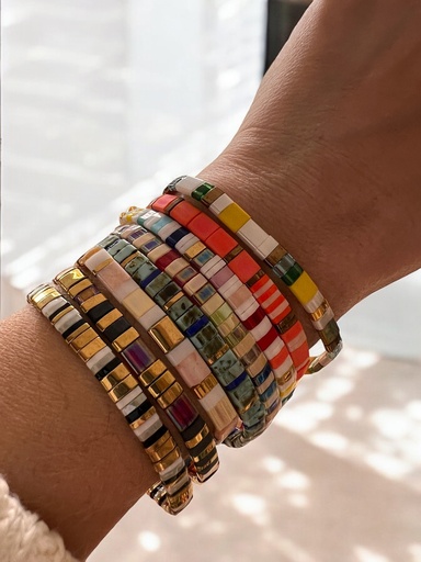 [D. 541] Pulseras Cristales Esmaltados 