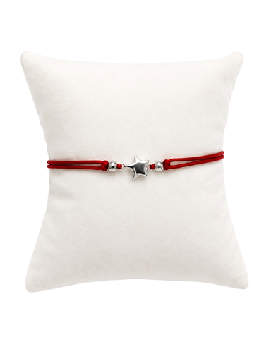 [D. 546] Hilo Rojo Estrella Plateada
