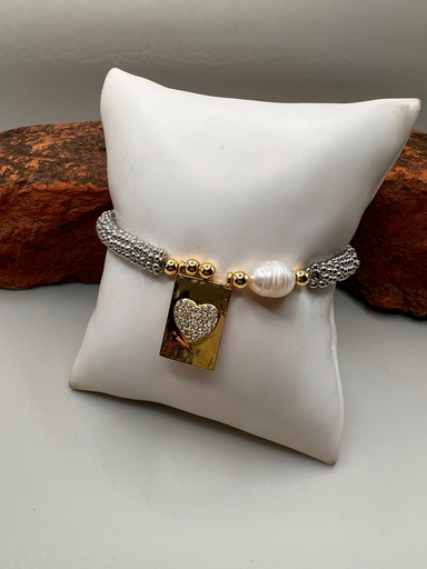 [D.151] Pulsera Corazón Perla 